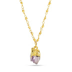 Amethyst Rough with Metal Beads Necklaces - La Vitá Jewels