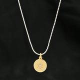 White CZ North Star with Gold Tone Necklaces