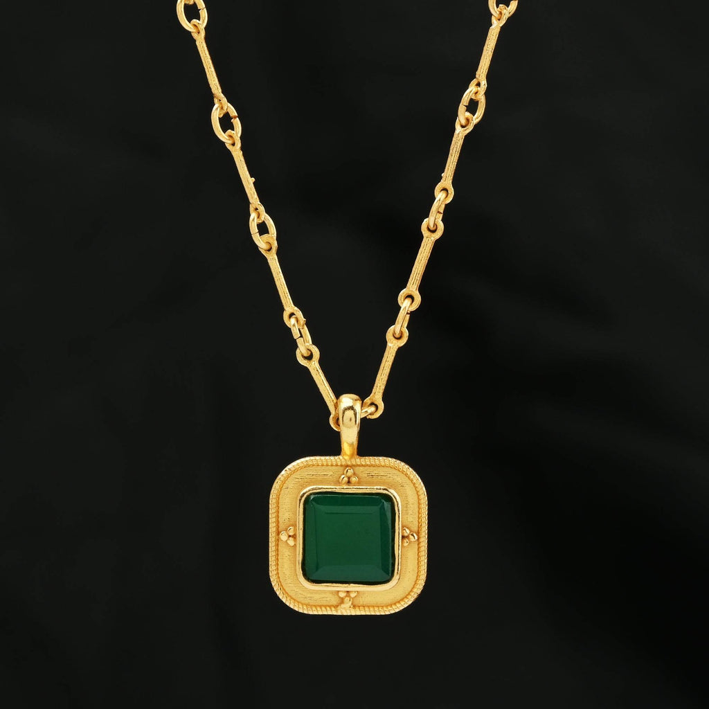 Amelia Green Onyx Necklace - La Vitá Jewels