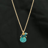 Multi Beads with Turquoise Drop Necklace