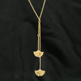 Biloba-Ginkgo Metal Leaf Necklaces
