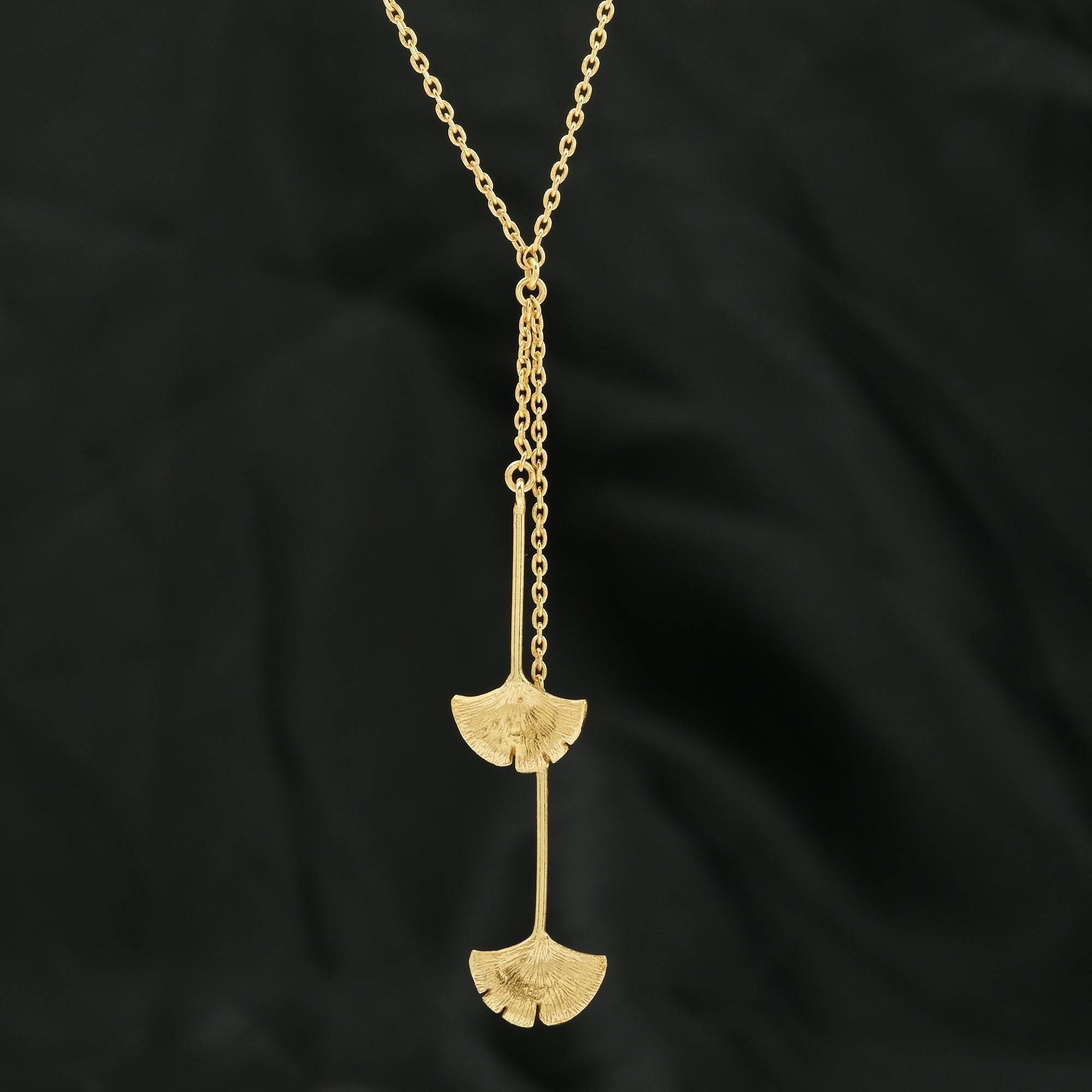 Biloba-Ginkgo Metal Leaf Necklaces - La Vitá Jewels