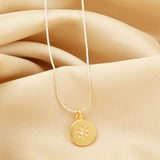 White CZ North Star with Gold Tone Necklaces