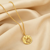 Round Disc Flower Necklaces