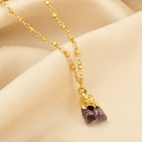 Amethyst Rough with Metal Beads Necklaces