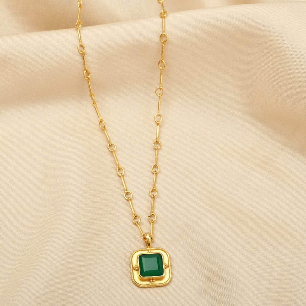 Amelia Green Onyx Necklace - La Vitá Jewels