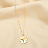 White CZ Clover Pendant Necklaces