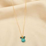 Multi Beads with Turquoise Drop Necklace