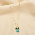 Multi Beads with Turquoise Drop Necklace - La Vitá Jewels