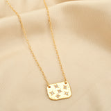 Cushion shape White CZ Necklaces