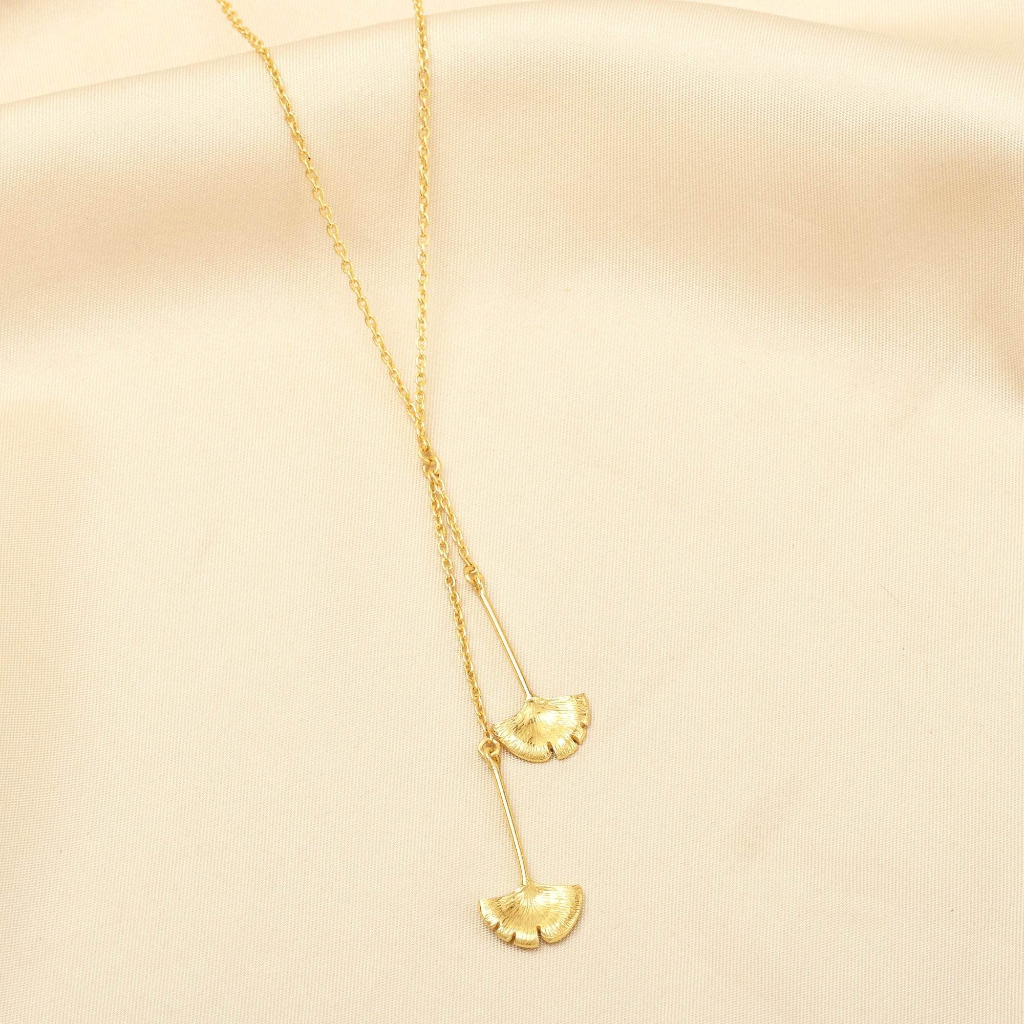 Biloba-Ginkgo Metal Leaf Necklaces - La Vitá Jewels