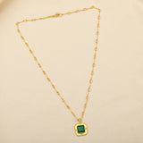 Square Cut Green Onyx Necklaces