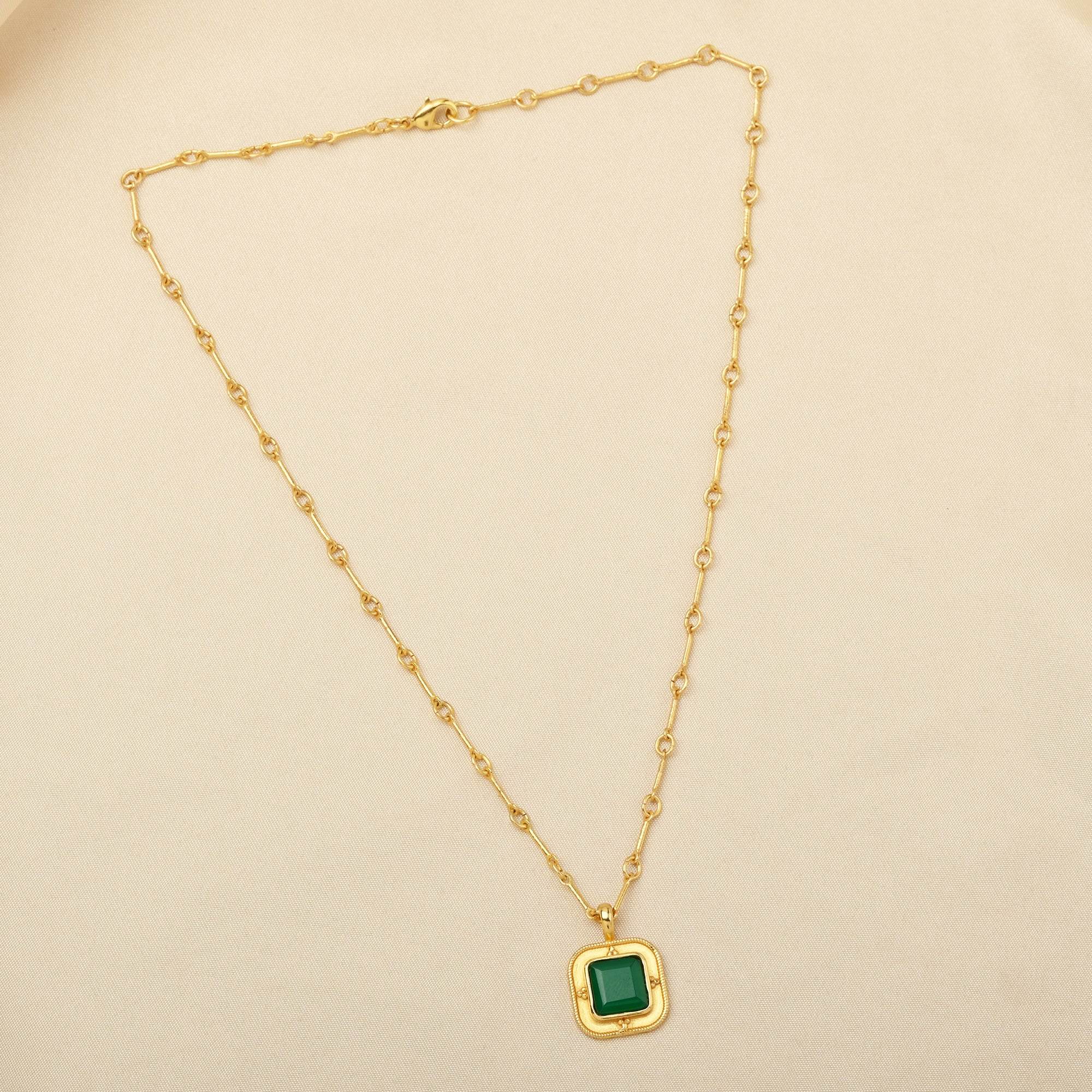 Amelia Green Onyx Necklace - La Vitá Jewels