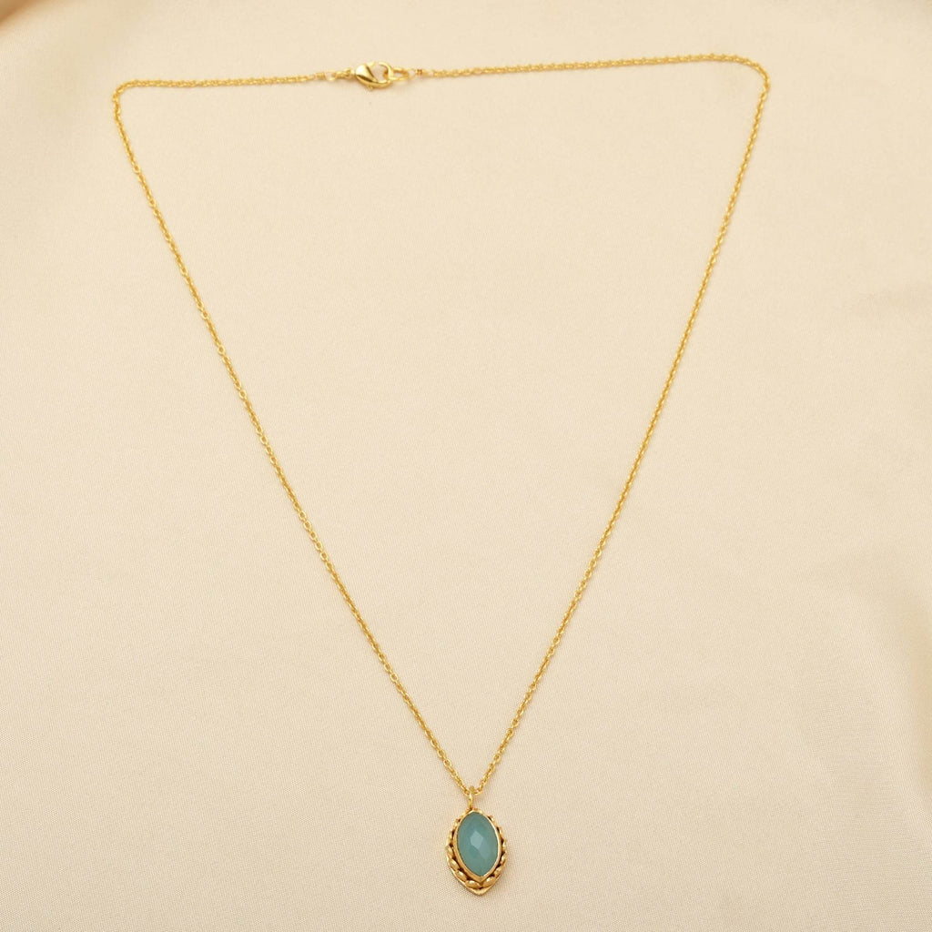 Soulful Rejuvenation Aqua Chalcy Gemstone Necklace - La Vitá Jewels