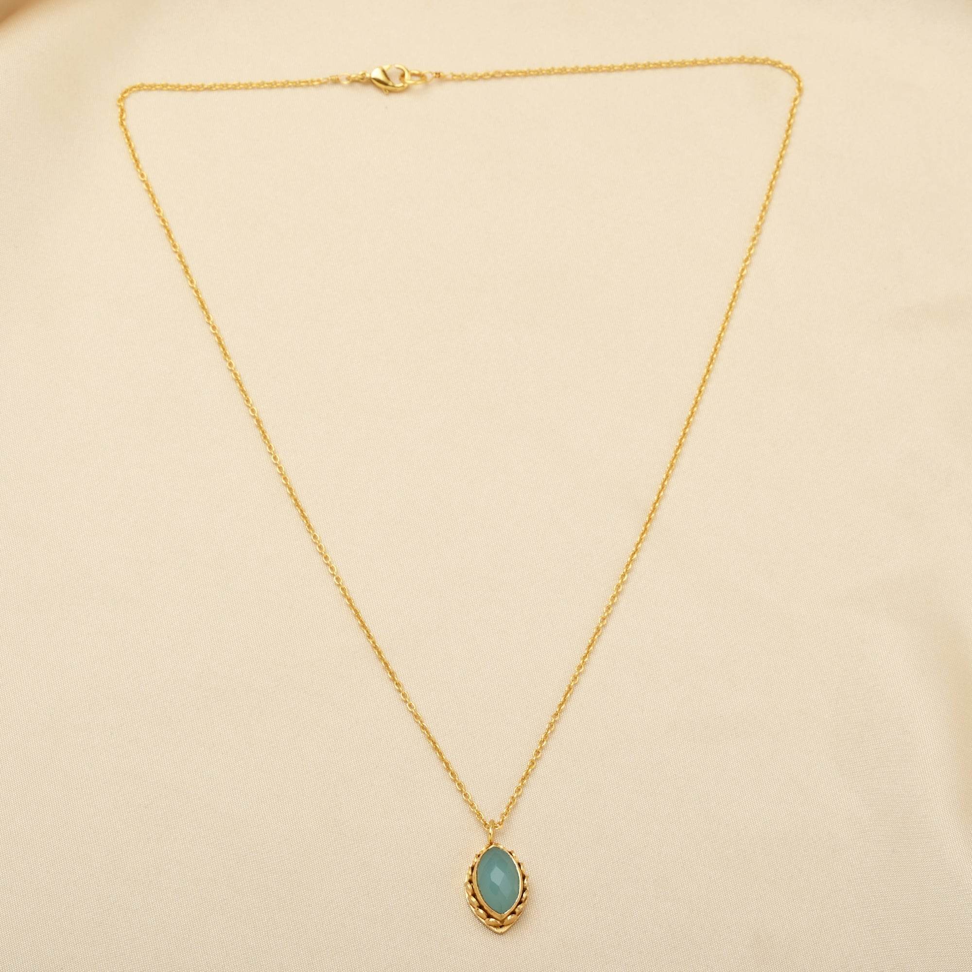 Soulful Rejuvenation Aqua Chalcy Gemstone Necklace - La Vitá Jewels