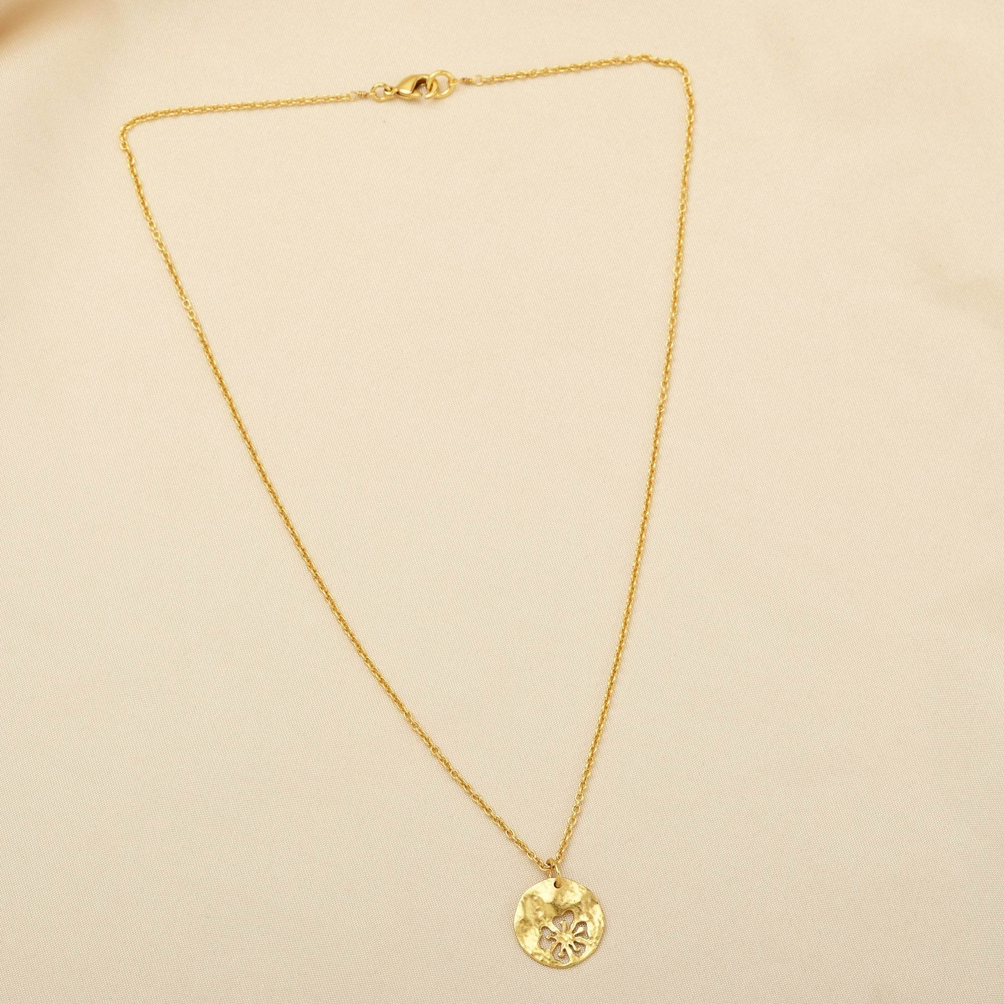 Round Disc Flower Necklaces - La Vitá Jewels