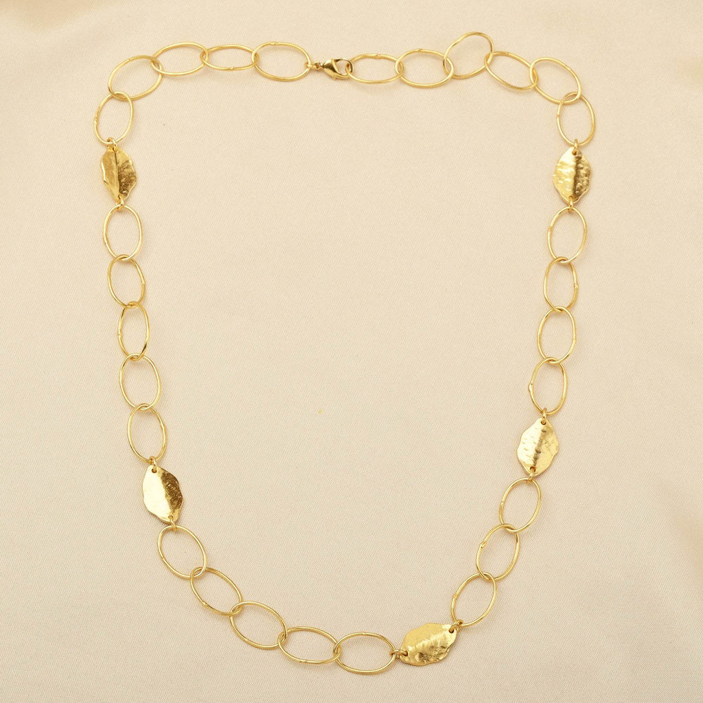 Interlocking with Hammered Leaf Necklaces - La Vitá Jewels