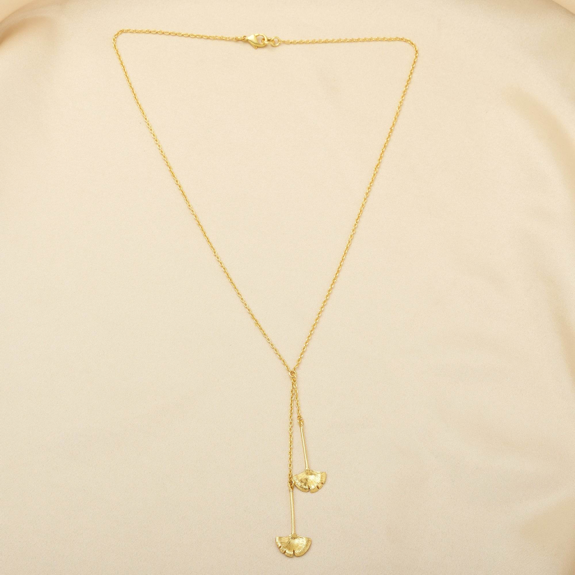 Biloba-Ginkgo Metal Leaf Necklaces - La Vitá Jewels