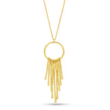 Circle Shape Hammered Fringe Necklaces