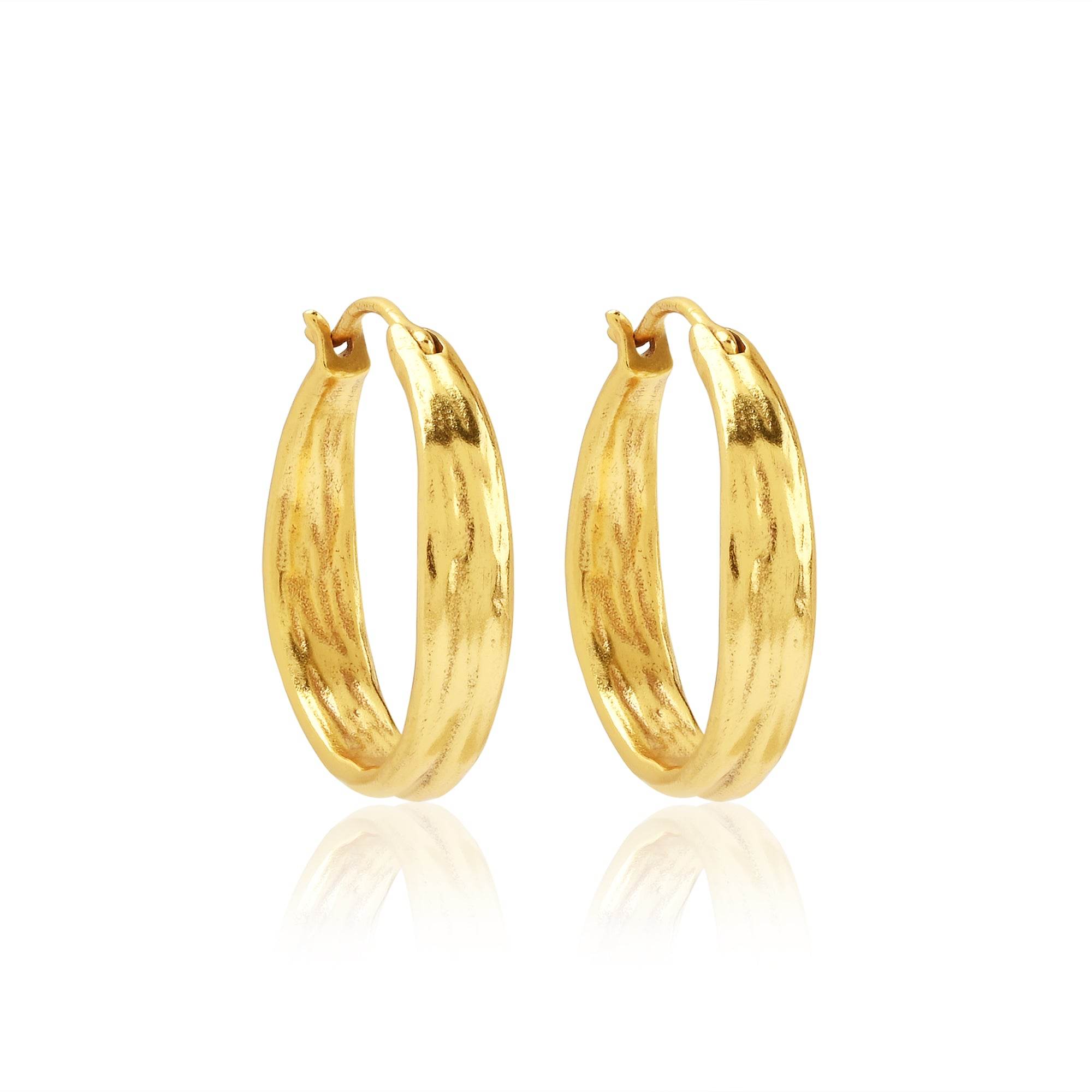 Ember Texture Hoop Earrings - La Vitá Jewels