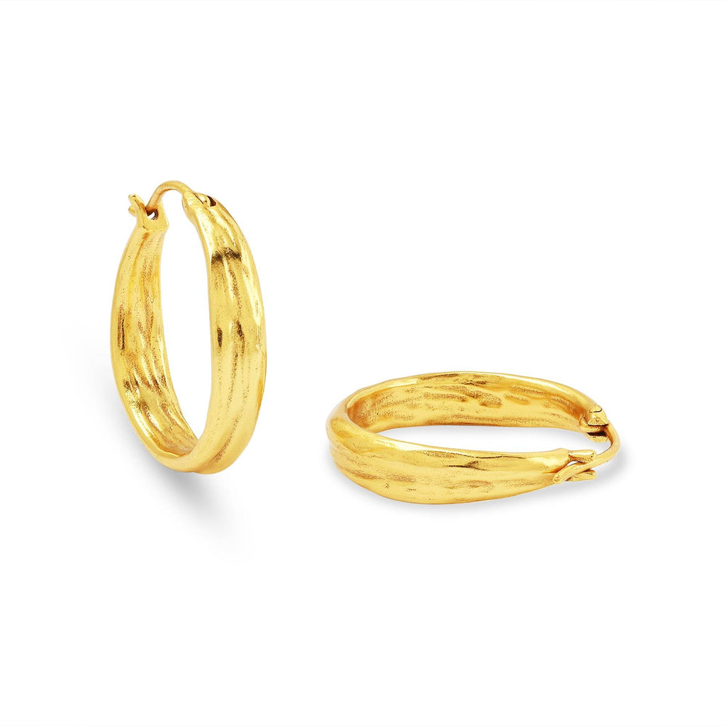 Ember Texture Hoop Earrings - La Vitá Jewels