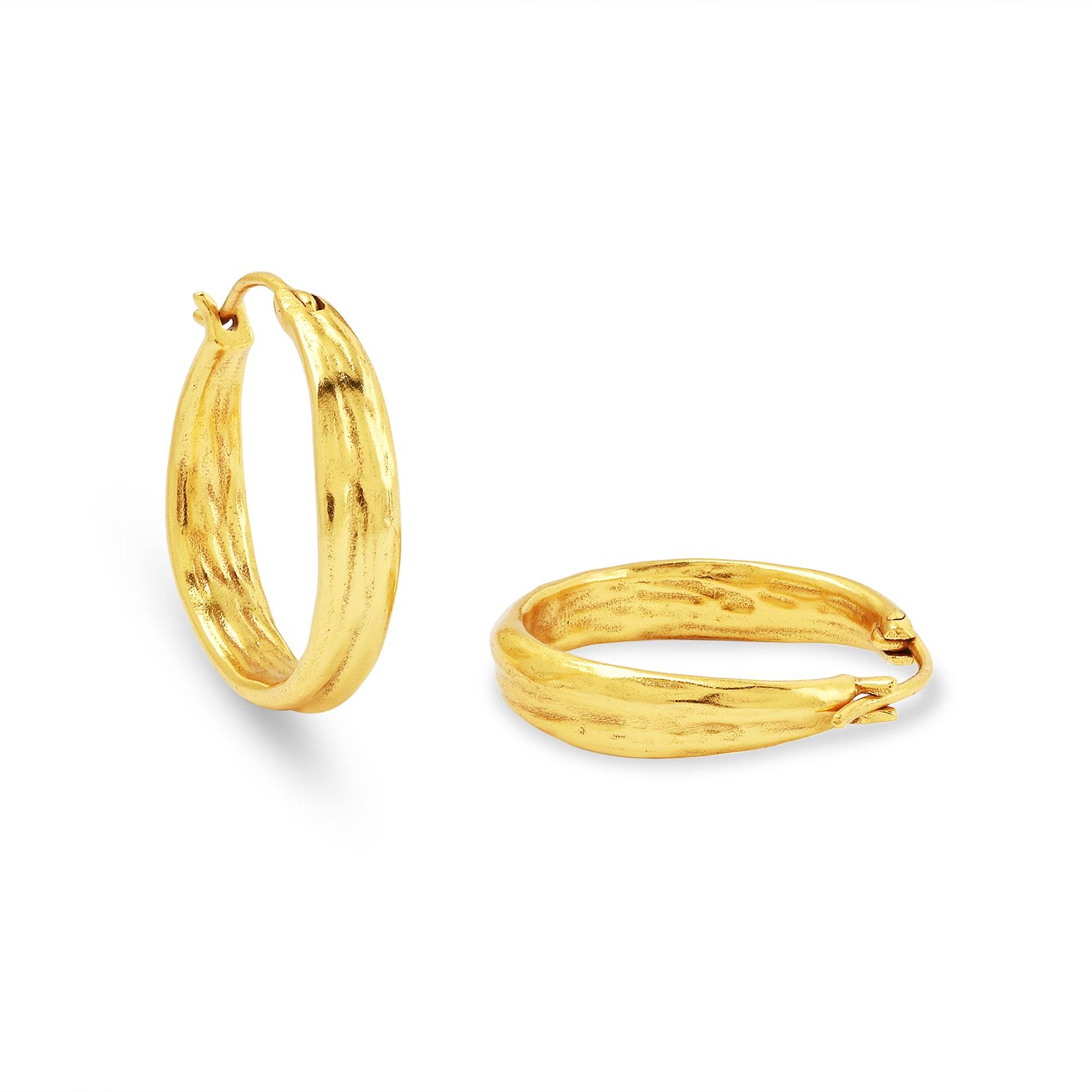 Ember Texture Hoop Earrings - La Vitá Jewels