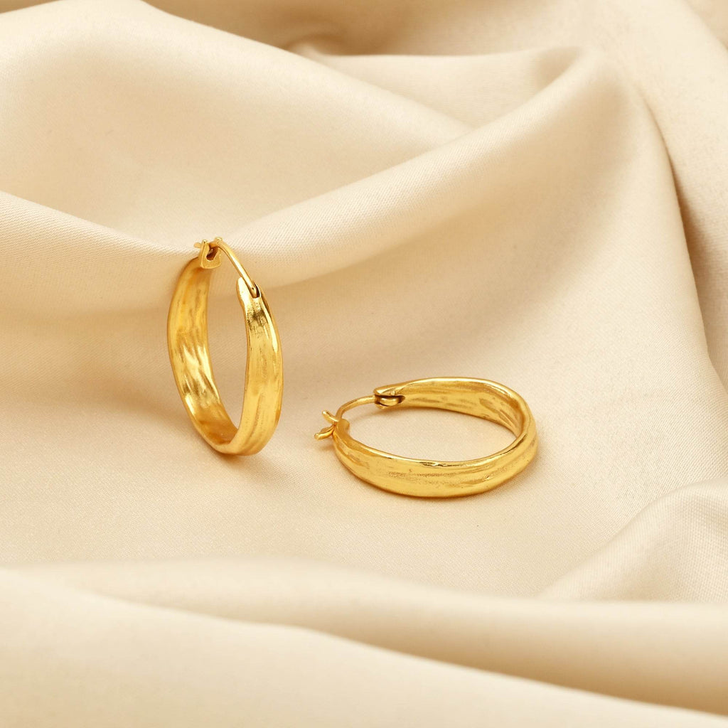 Ember Texture Hoop Earrings - La Vitá Jewels