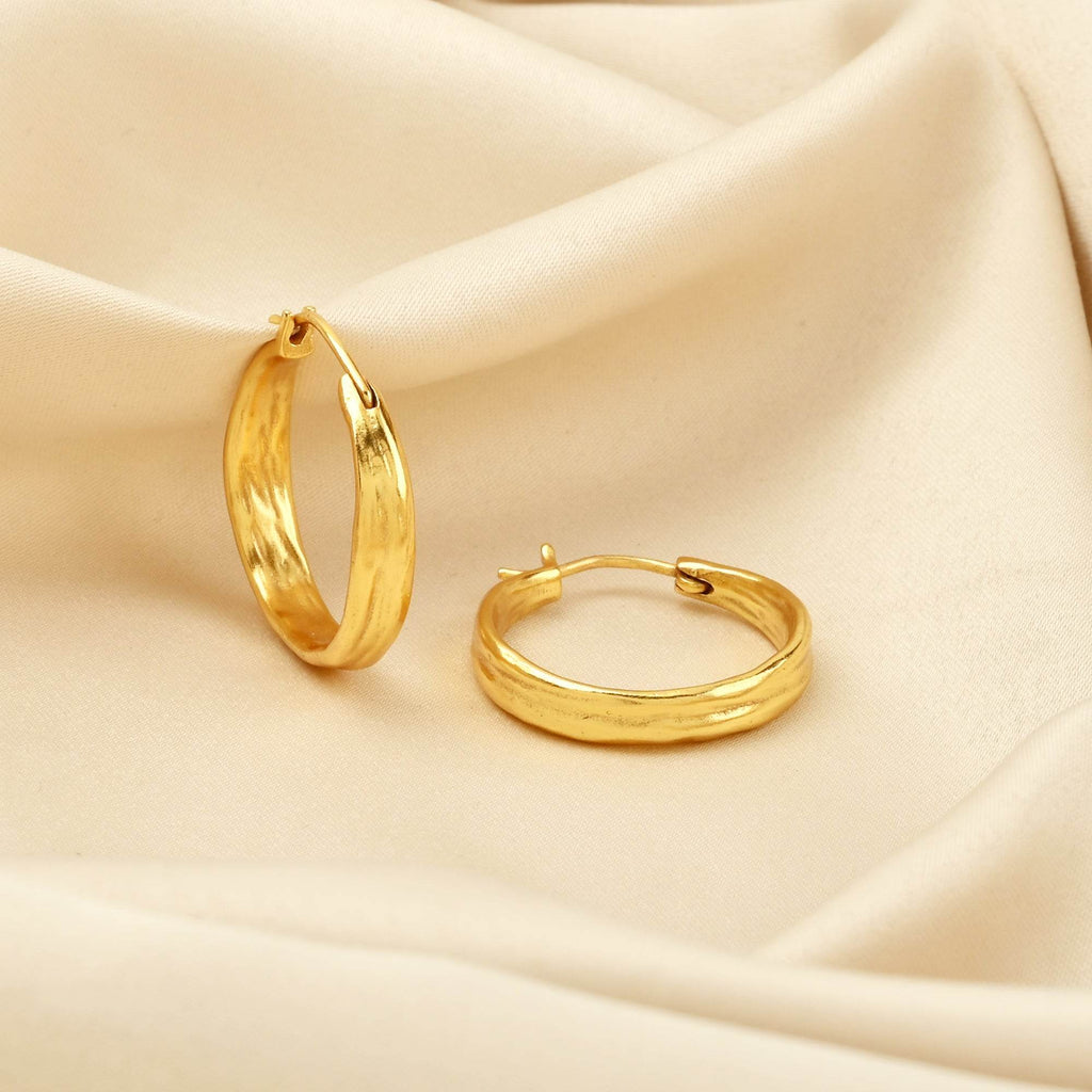 Ember Texture Hoop Earrings - La Vitá Jewels