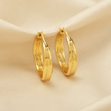 Metal Texture Clip-On Huggies Earrings