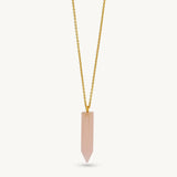 Rose Quartz Crystal Point Necklace - La Vitá Jewels