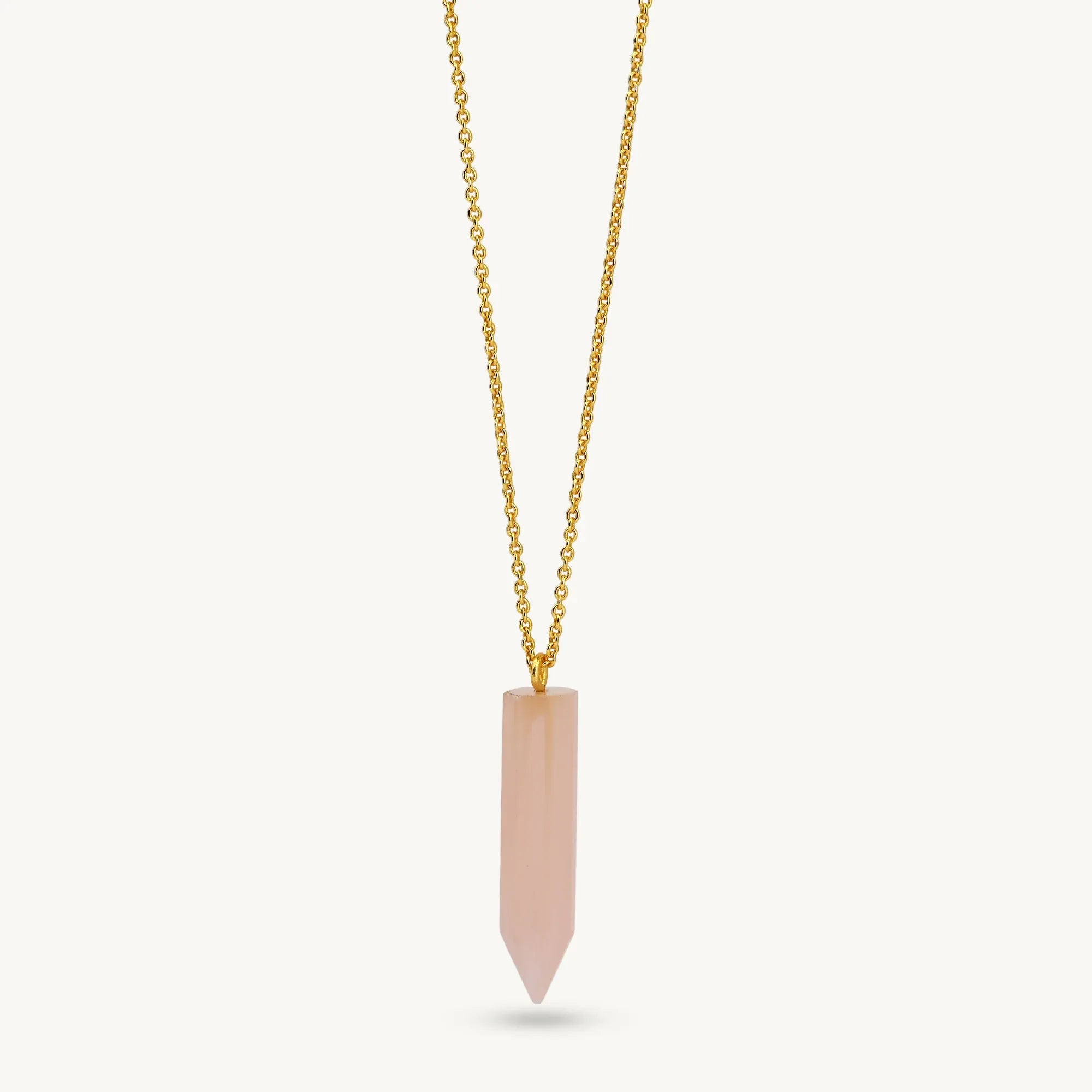 Rose Quartz Crystal Point Necklace - La Vitá Jewels