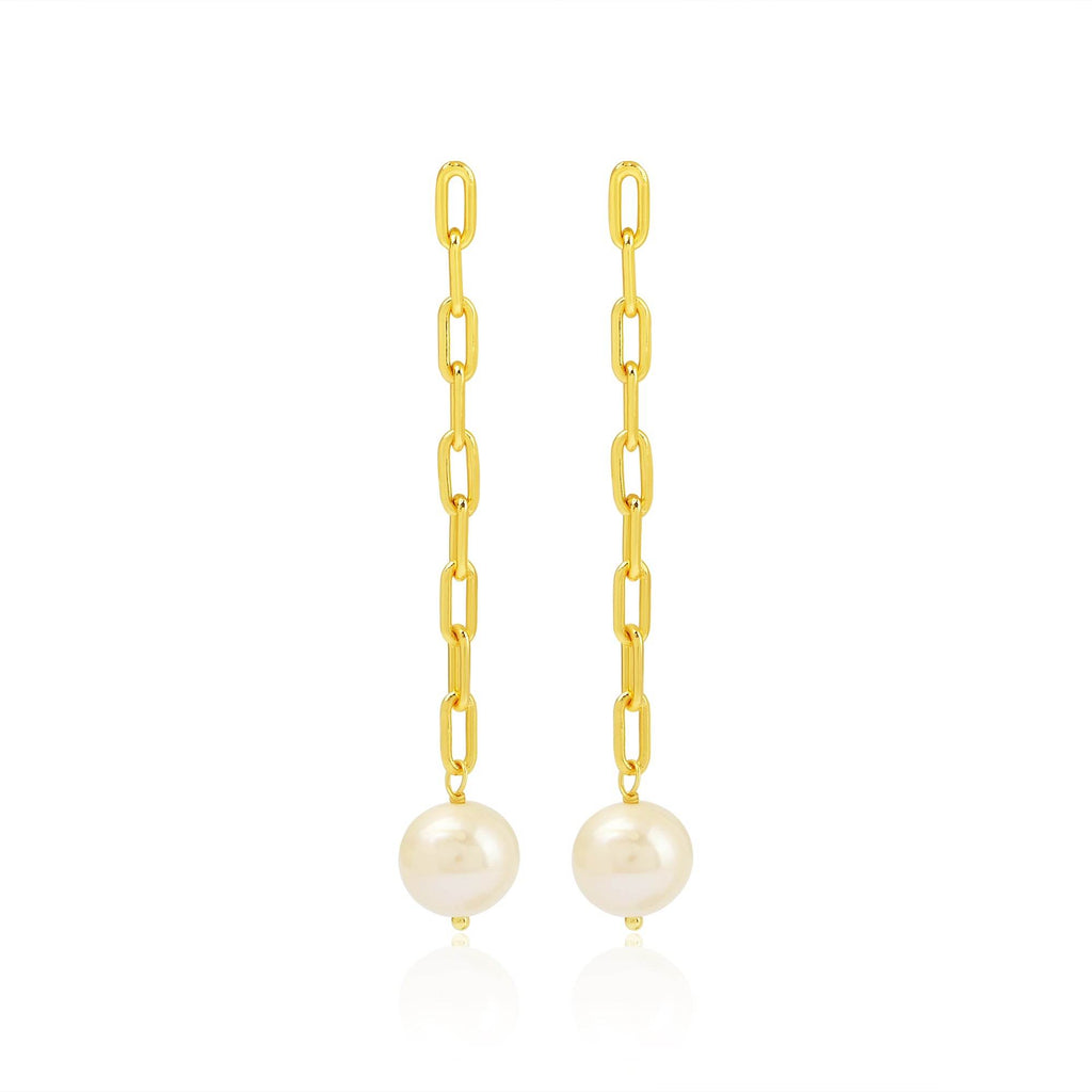 Lovely Links Pearl Earrings - La Vitá Jewels