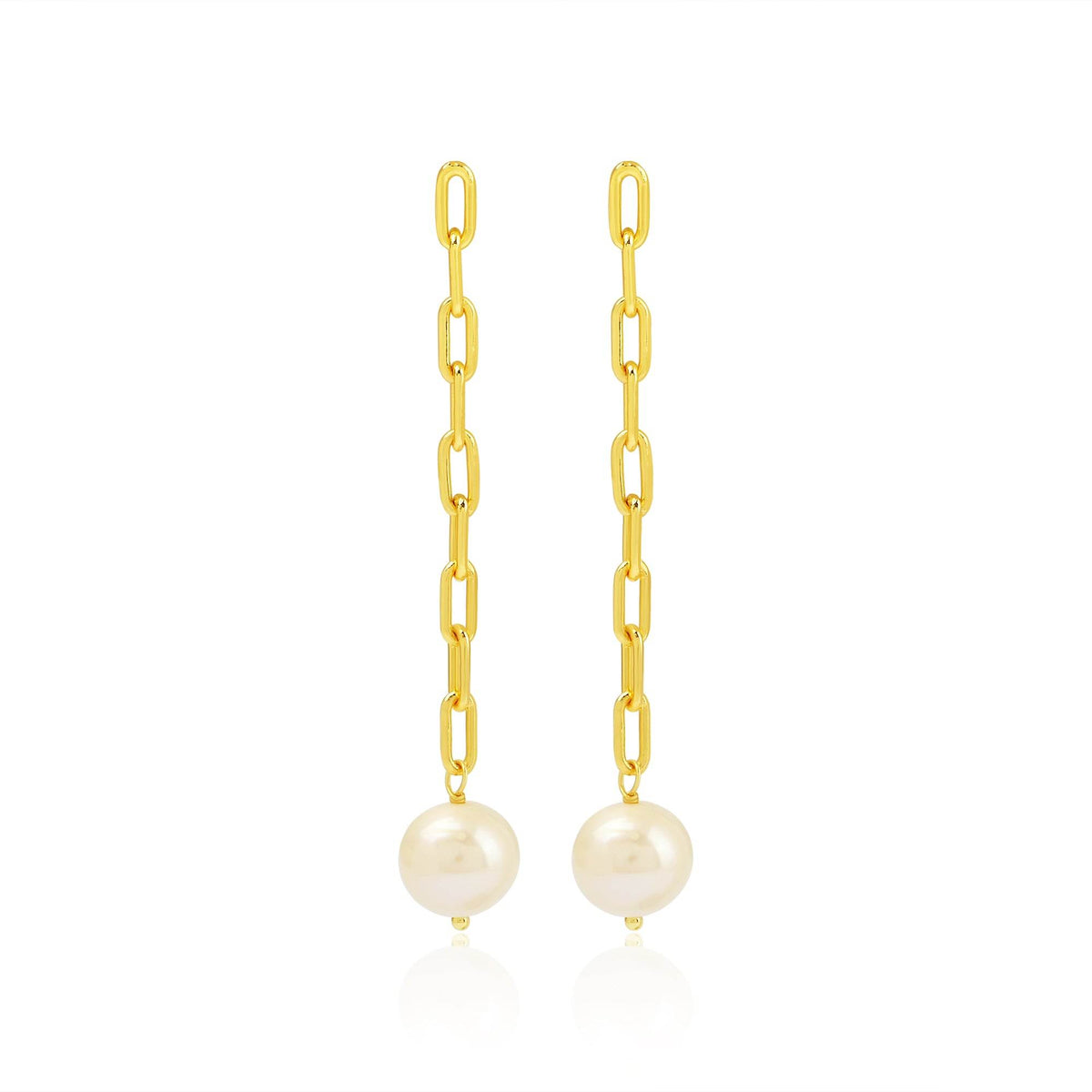 Lovely Links Pearl Earrings - La Vitá Jewels