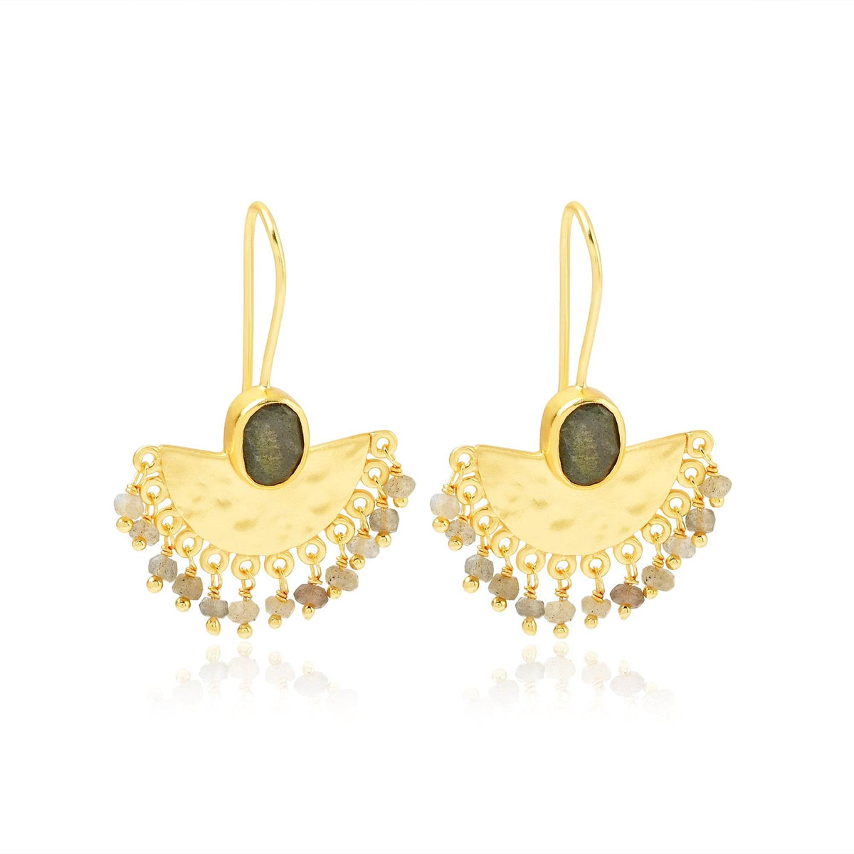 Labradorite Radiant Gemstone Earrings - La Vitá Jewels
