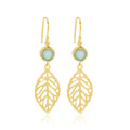 Feather Truth Aqua Chalcedony Earrings - La Vitá Jewels