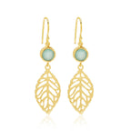 Feather Truth Aqua Chalcedony Earrings - La Vitá Jewels