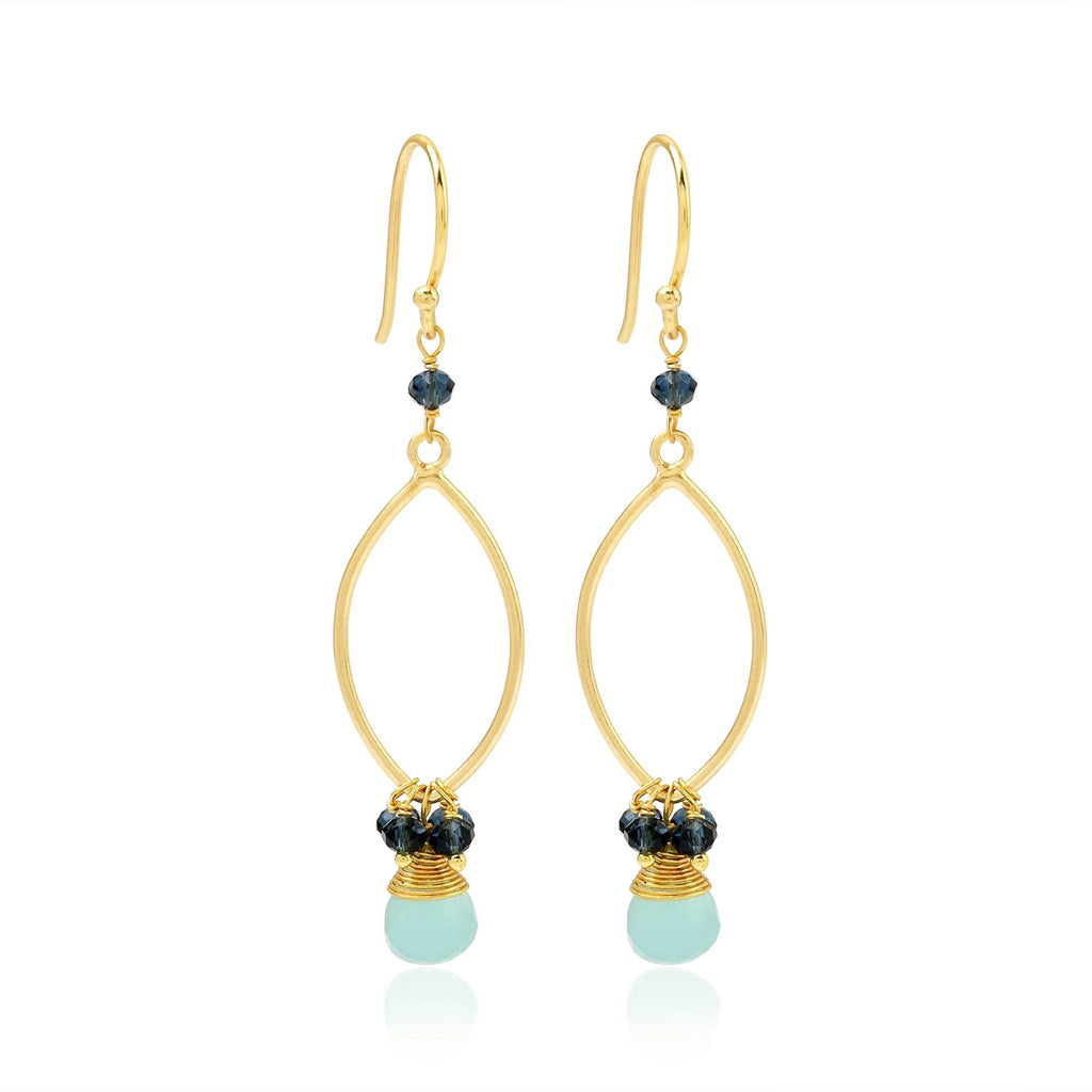 Gemstone Whispers Aqua and Iolite Earrings - La Vitá Jewels