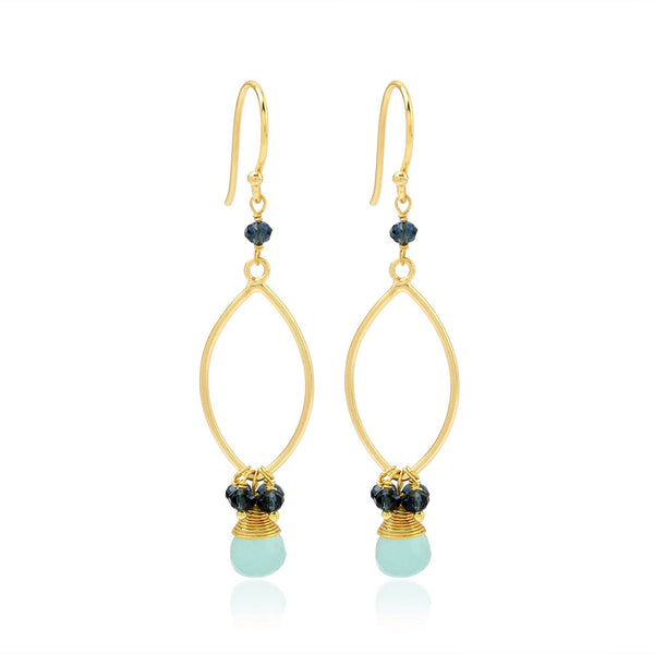 Gemstone Whispers Aqua and Iolite Earrings - La Vitá Jewels