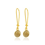 Green Chalcedony and Blue Sapphire Dangle Earrings - La Vitá Jewels