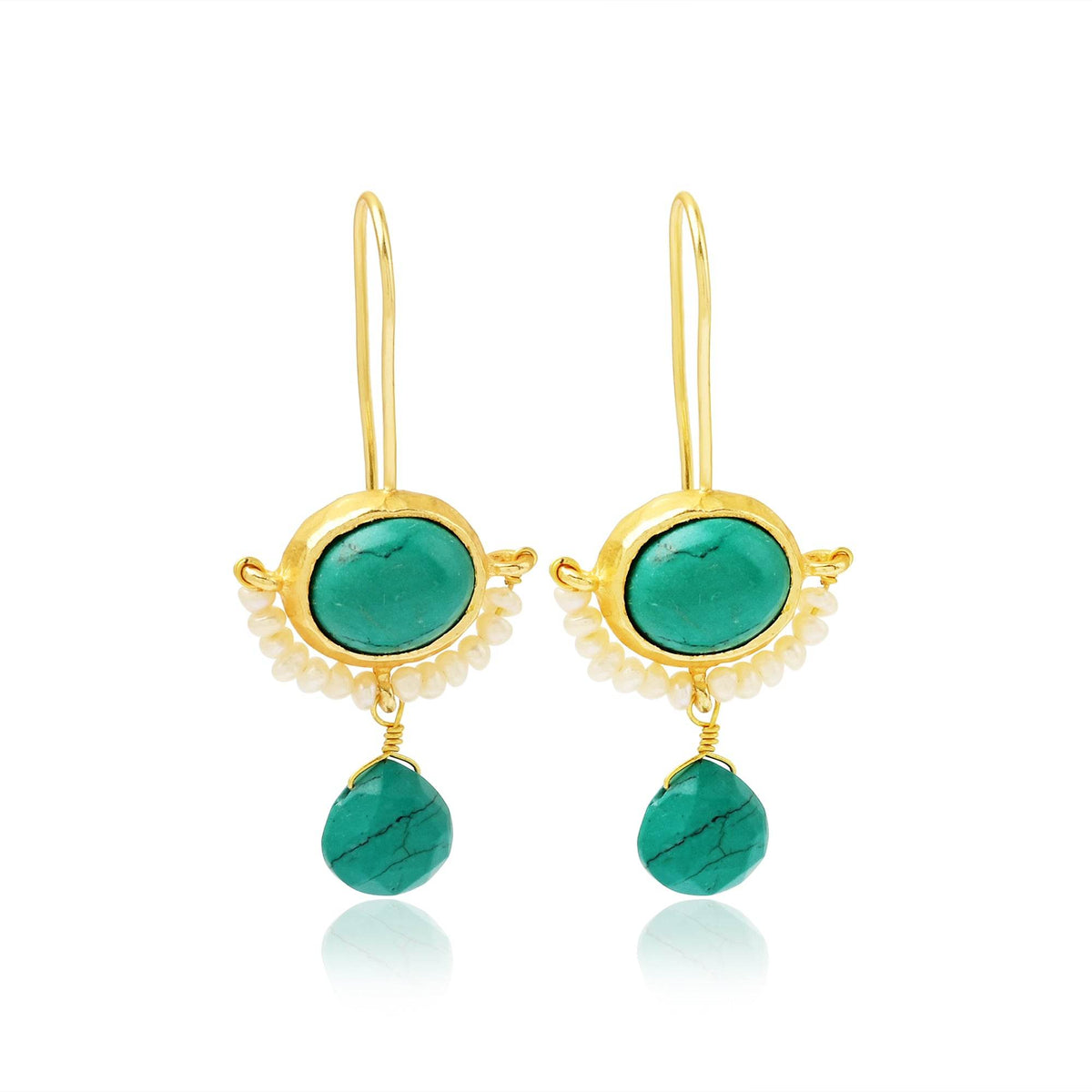 Lapis Lazuli with Natural Pearl Earrings - La Vitá Jewels