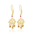 Ruby Lotus Dangle Earrings - La Vitá Jewels
