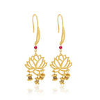Ruby Lotus Dangle Earrings - La Vitá Jewels