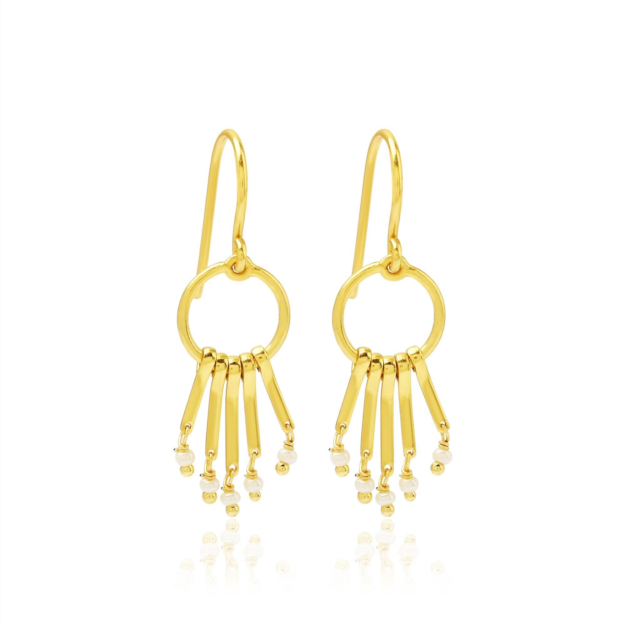 Fresh Water Pearls Fringe Dangle Earrings - La Vitá Jewels