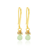 Pearl and Green Chalcy, Labradorite Dangle Earrings