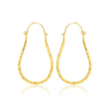 Textured Long Hoop Earrings