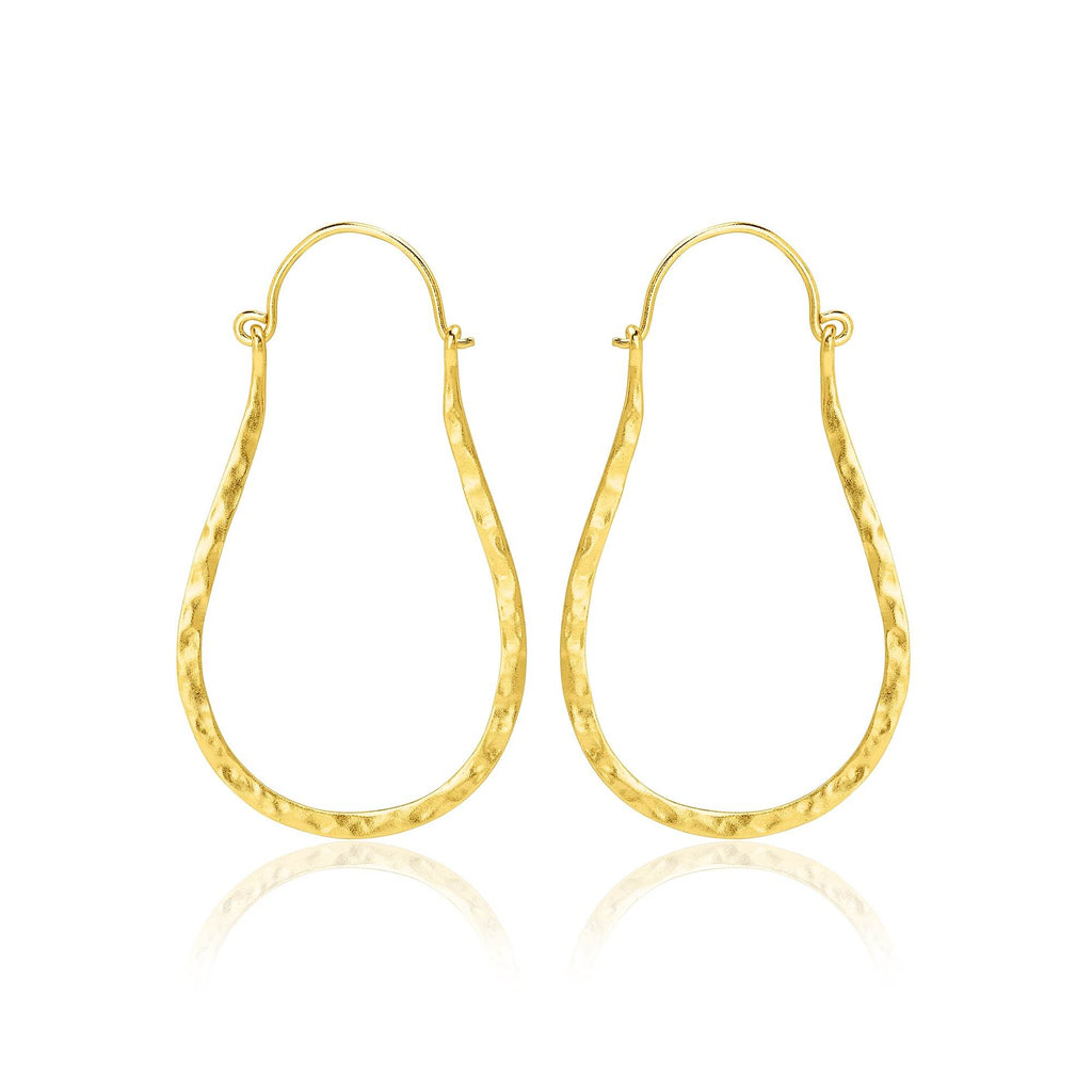 Textured Long Hoop Earrings - La Vitá Jewels