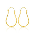 Textured Long Hoop Earrings - La Vitá Jewels