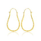 Textured Long Hoop Earrings - La Vitá Jewels