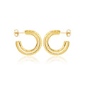 Golden Symphony Textured Hoops - La Vitá Jewels