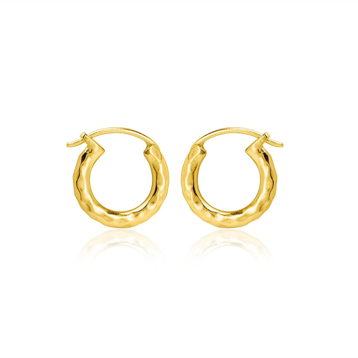 Hammered Huggie Earrings - La Vitá Jewels